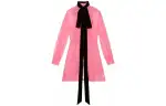 GUCCI Chiffon Ruffled Mini Dress Pink