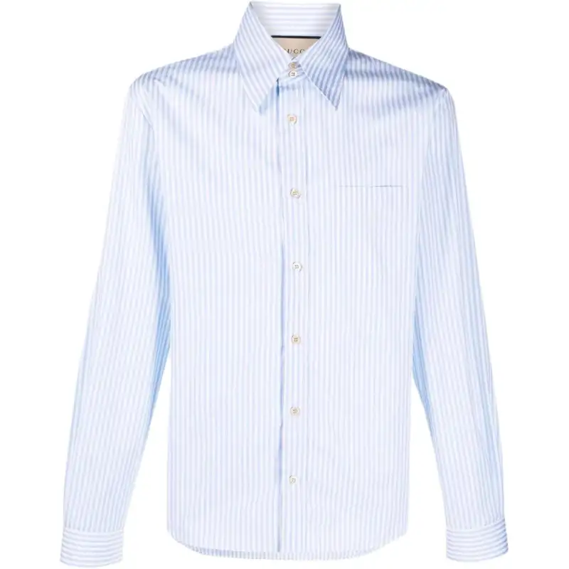 GUCCI Shirts Men's Blue Lapel Moderate
