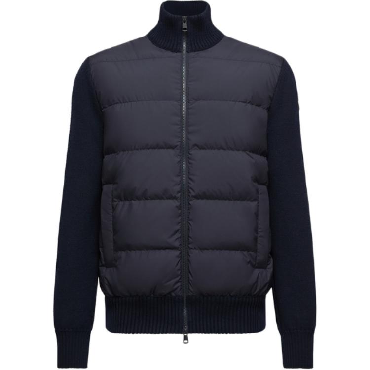 Мужская куртка Moncler На молнии с пуховым наполнением (черная)