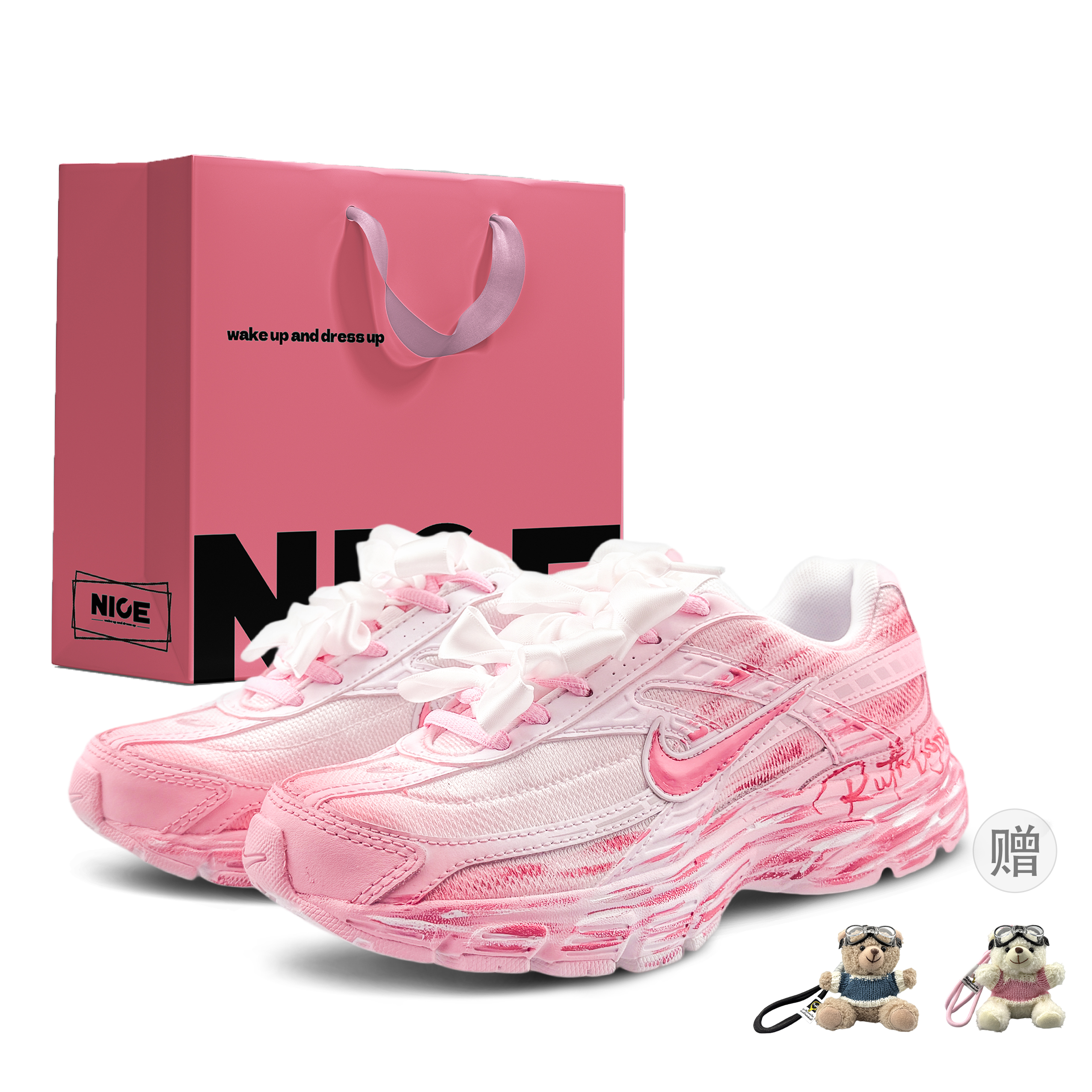 Nike Initiator Cushioning Abrasion Resistant Breathable Low top Running Shoes Women’s Pink