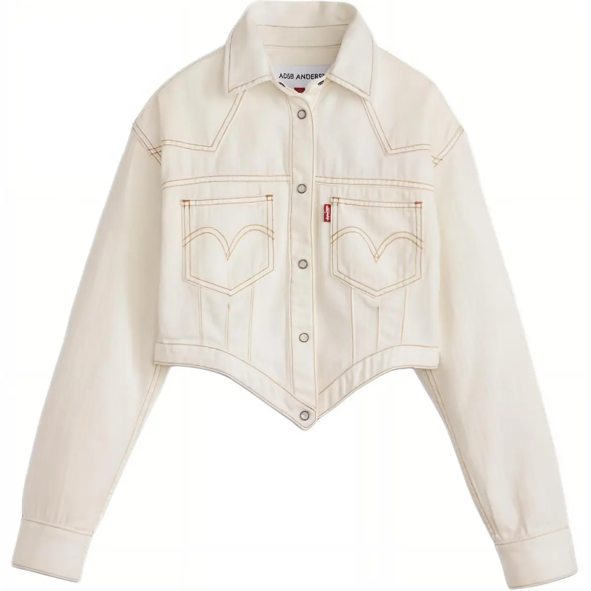 Levi's X ANDERSSON BELL ANDERSSON BELL Denim Jackets Women's White Lapel Moderate Straight Fit