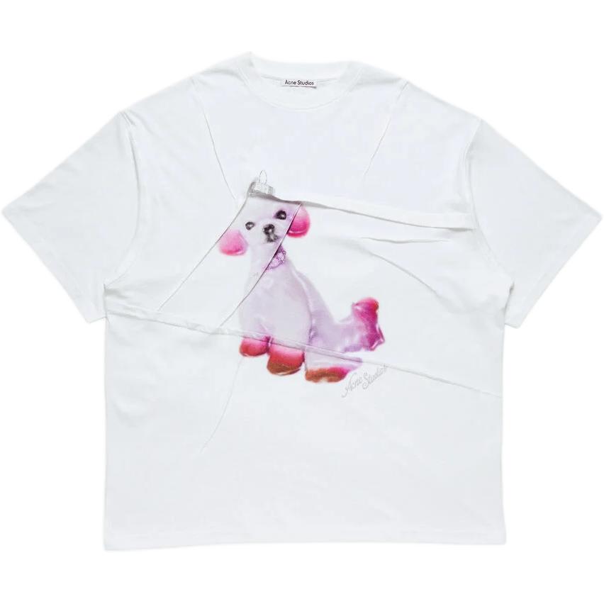 Футболка Acne Studios с анималистичным принтом (серая)