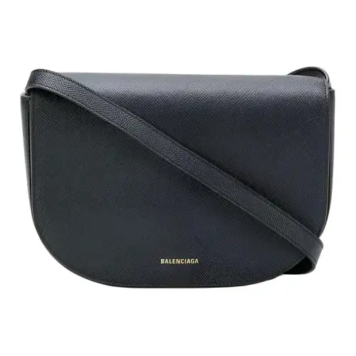 Balenciaga Flap Magnetic Closure Leather Shoulder Bag, Crossbody Bag Regular Women's Black