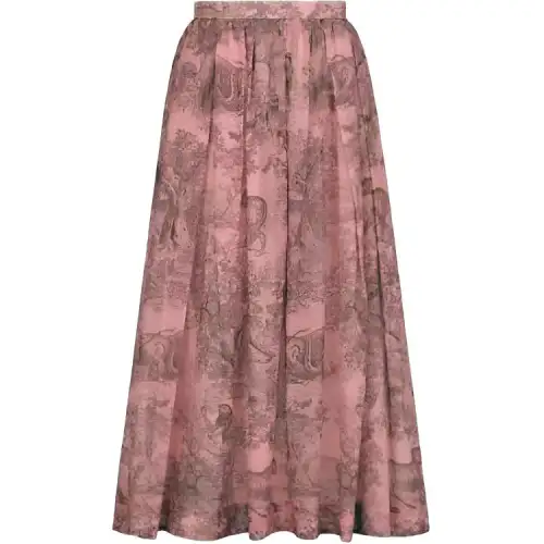 DIOR Casual Long Skirts Women's Pink Moderate Long Other