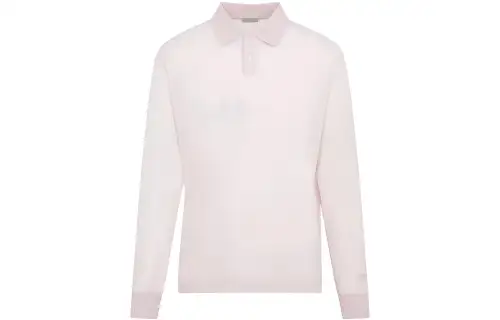 DIOR Quarterly New Products Polo Shirts Men's Pink Polo Collar Moderate Straight Fit