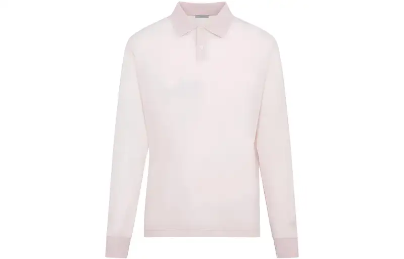 DIOR Quarterly New Products Polo Shirts Men's Pink Polo Collar Moderate Straight Fit