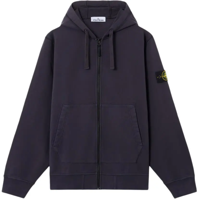 Stone Island 6100061 zip badge hoodie