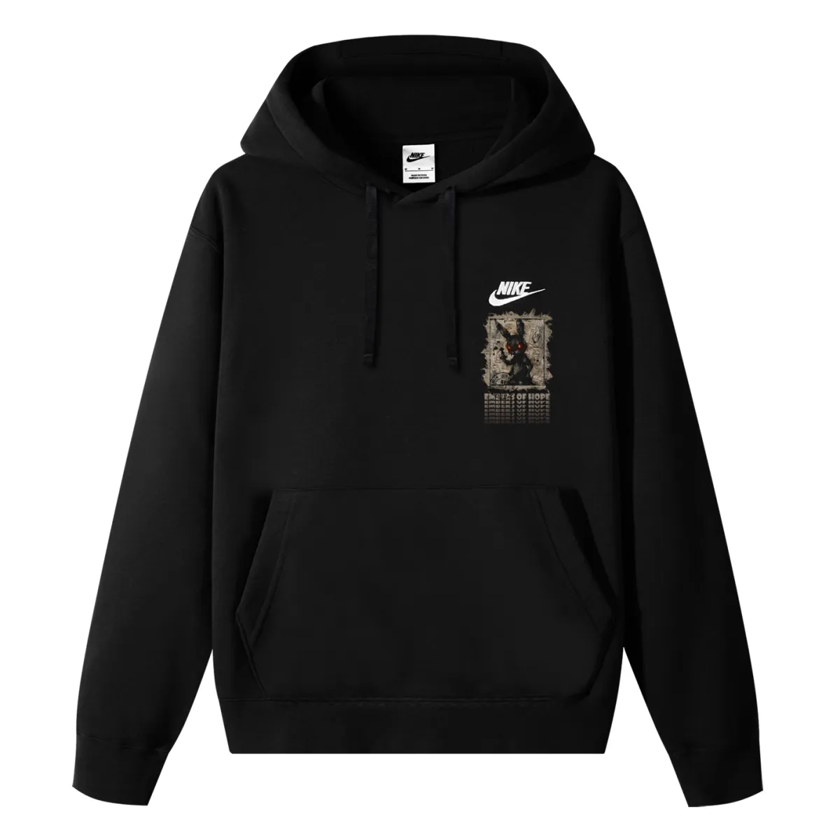Nike Sportswear Club Fleece Lined Faux Linen Anti Ghost Rabbit Thermal Pullover Hooded Long Sleeved Sweatshirt Unisex