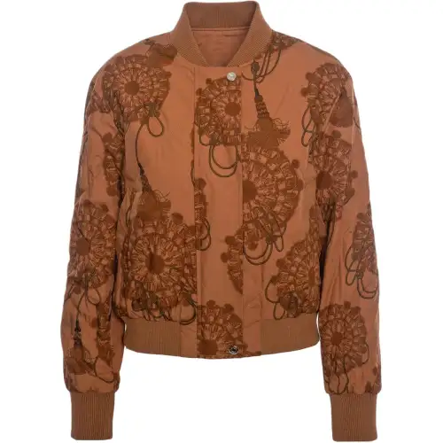 HERMES Jackets Women's Umber Baseball Collar Moderate Other
