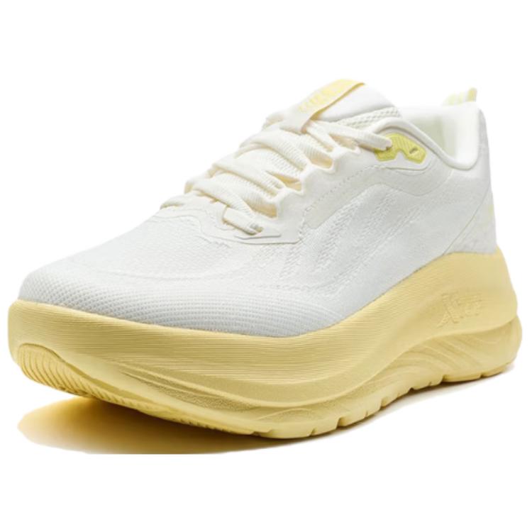 XTEP Cushioning Slip Resistant Abrasion Resistant Low top Casual Running Shoes Women’s White Yellow