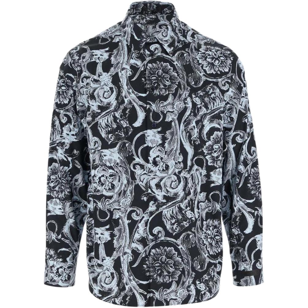 Мужская рубашка Versace Baroque Print (черная)