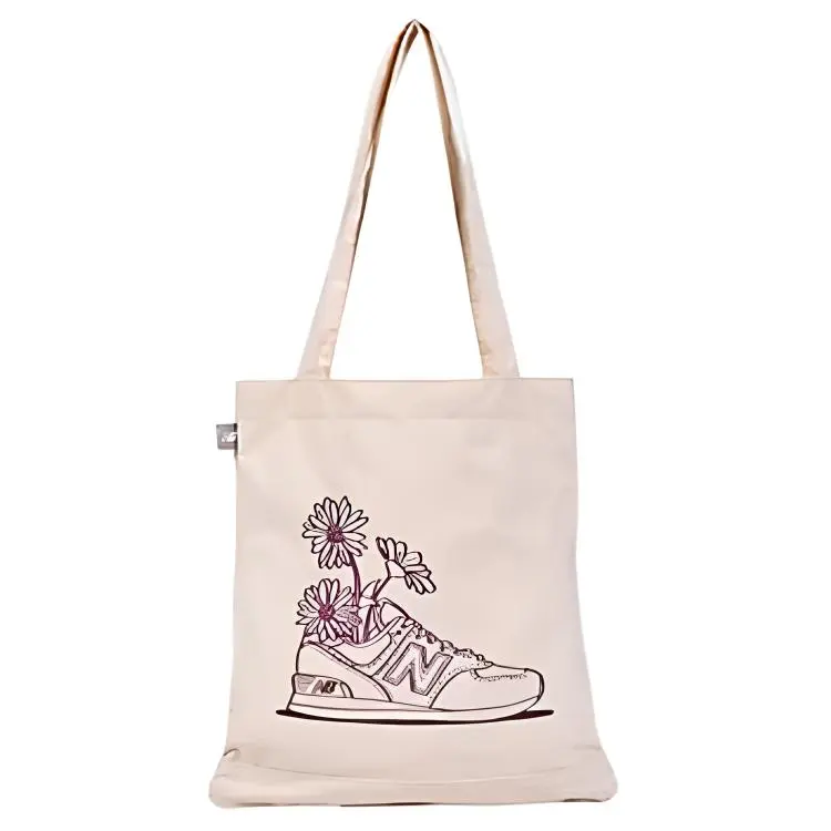 New Balance Polyester Canvas Shoulder Bag Unisex Beige & Plum Blossom