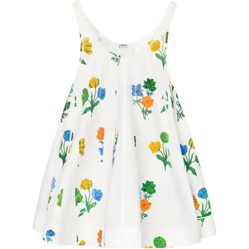 LOEWE Sleeveless Dresses Women's White Crew Neck Moderate Short