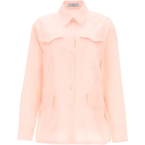 PRADA Shirts Women's Pink Lapel Moderate