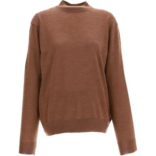 THE ROW Cashmere Sweaters Women's Brown Half Turtleneck Moderate