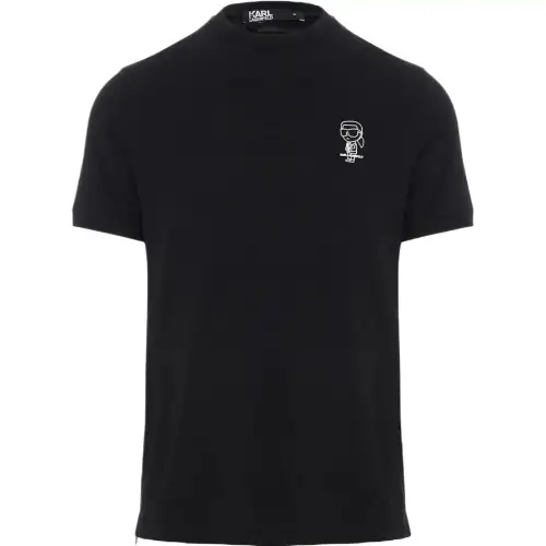 KARL LAGERFELD / Karl Lagerfeld Jeans T Shirts Men's Black Crew Neck Moderate Straight Fit