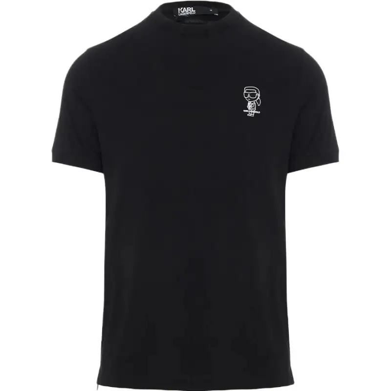 KARL LAGERFELD / Karl Lagerfeld Jeans T Shirts Men's Black Crew Neck Moderate Straight Fit
