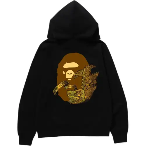 A BATHING APE Japan limited FW25 Nagoya store limited ape print zipper hooded sweatshirt, same style for men and women