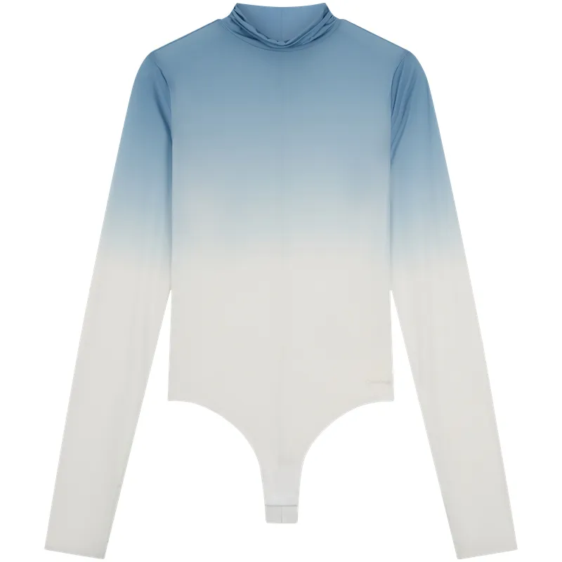 Calvin Klein Bodysuits Women's 0M6 Gradient Blue Stand Collar
