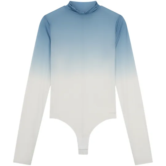 Calvin Klein Bodysuits Women's 0M6 Gradient Blue Stand Collar