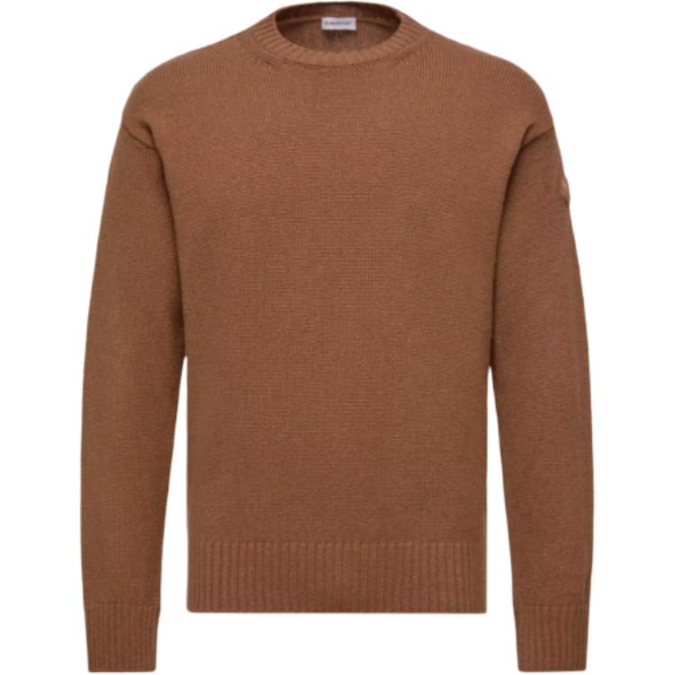 Мужской джемпер Moncler Moncler Wool & Cashmere Sweater Logo (темно-синий)