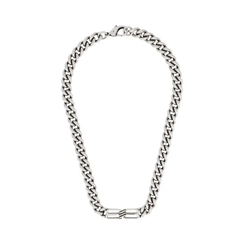 Balenciaga Bb Logo Plaque Chained Necklace