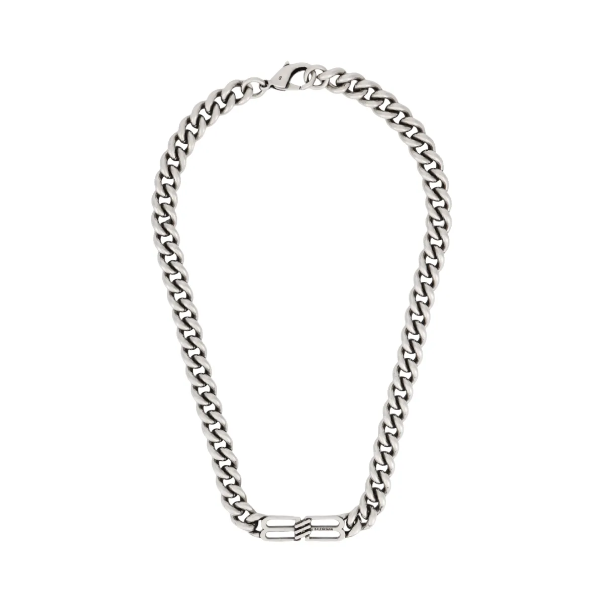 Balenciaga Bb Logo Plaque Chained Necklace