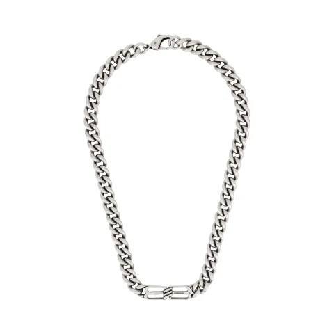 Balenciaga Bb Logo Plaque Chained Necklace