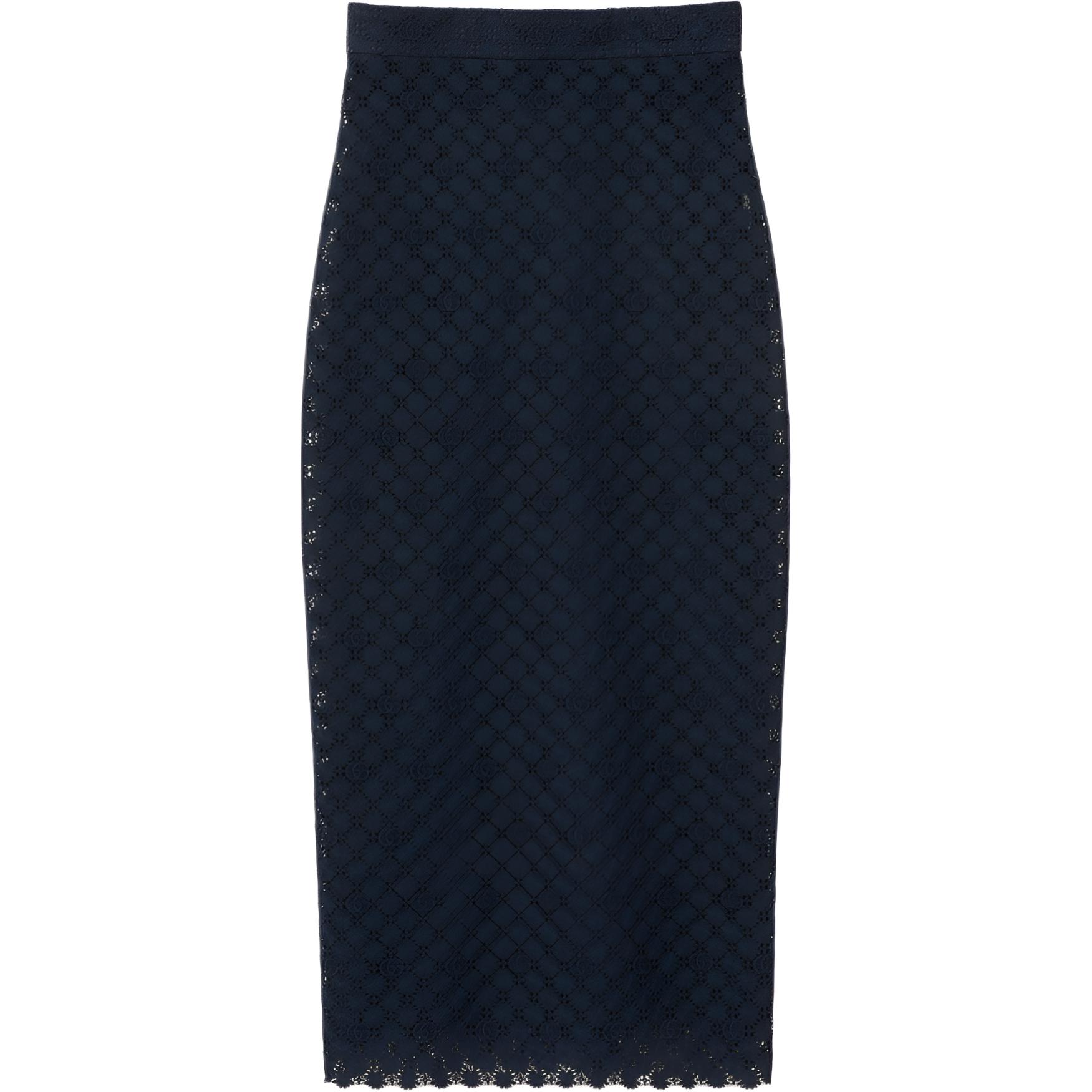 GUCCI SS24 Casual Long Skirt Women's Dark Blue