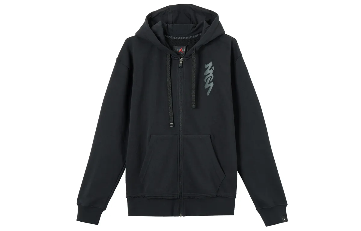 Jordan Sweatshirts Men's Black Hooded Moderate Cardigan