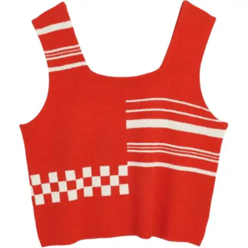 PRADA Tank Tops Men's Red U Neck Moderate Other