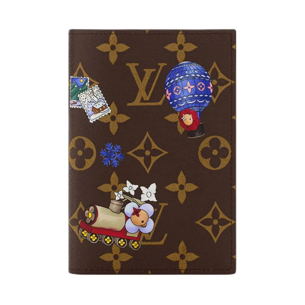 LOUIS VUITTON Coated Canvas Passport Holder Women's Brown