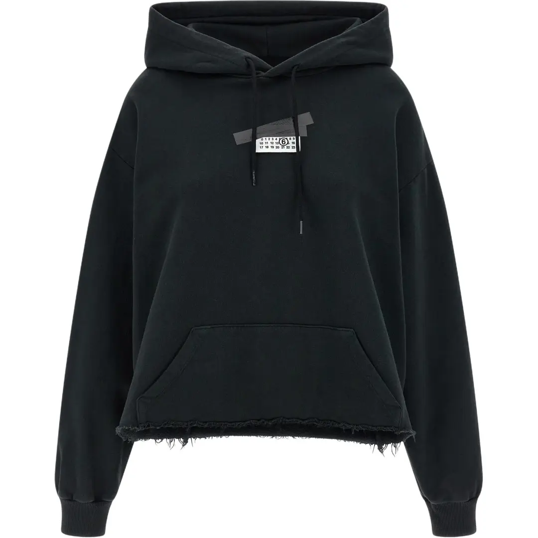 MM6 Maison Margiela gauze frayed hoodie