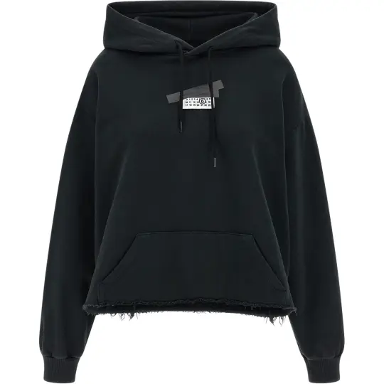 MM6 Maison Margiela gauze frayed hoodie