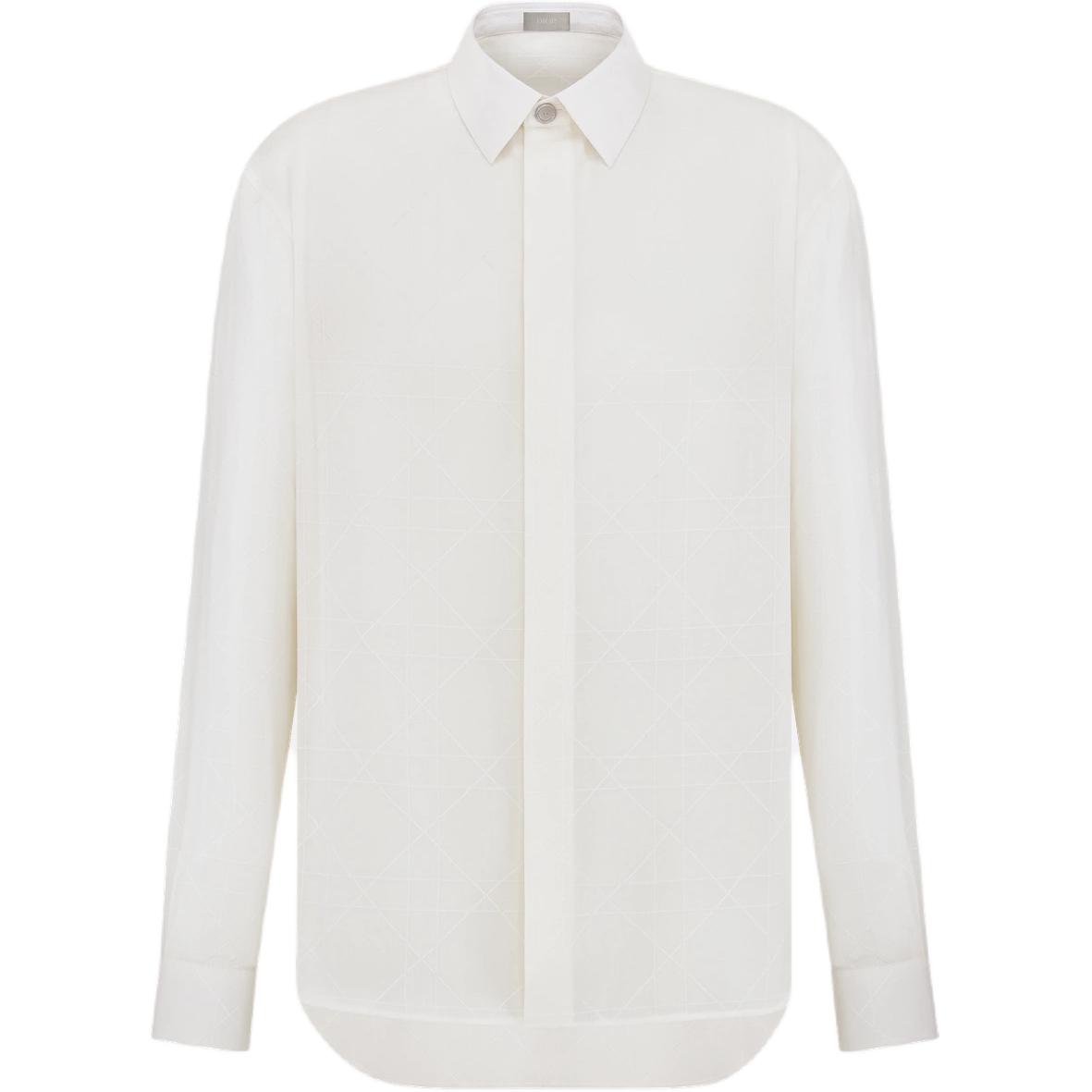 DIOR Dior FW23 ICONS limited series cannage pattern hidden button long-sleeved shirt for men
