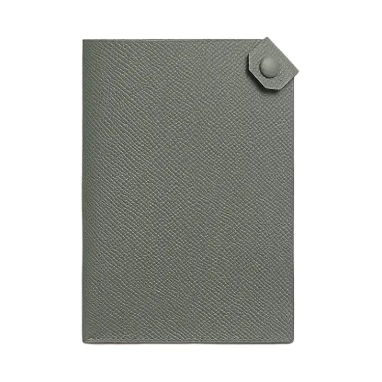 HERMES Tarmac Epsom Leather Passport Holder Unisex 63 Vert Amande Apricot Green