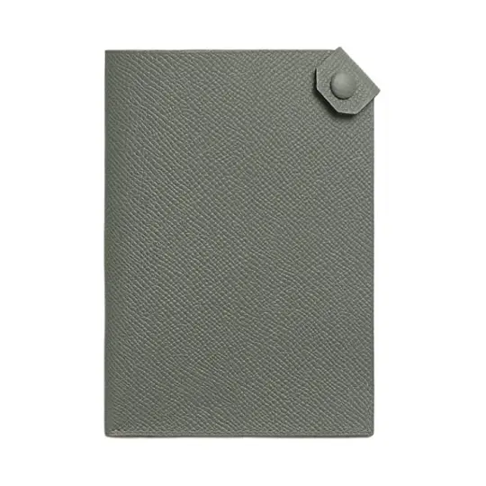 HERMES Tarmac Epsom Leather Passport Holder Unisex 63 Vert Amande Apricot Green