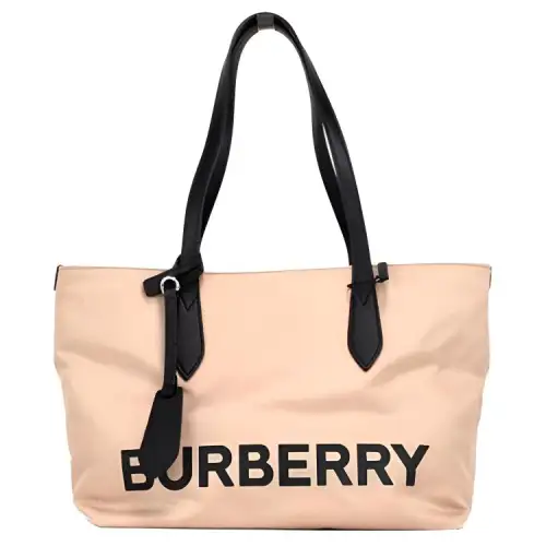 Burberry Nylon Shoulder Bag Small Women's Light Apricot