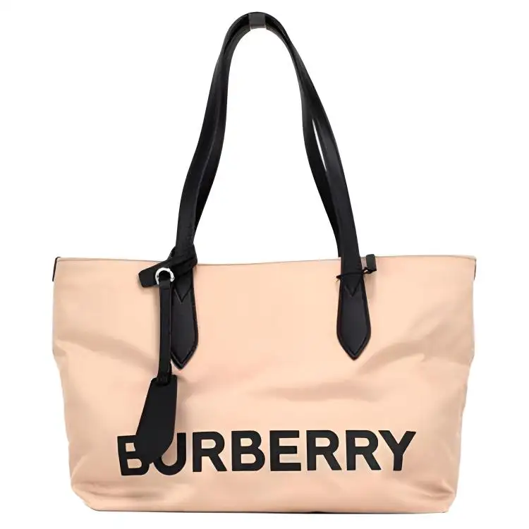 Burberry Nylon Shoulder Bag Small Women's Light Apricot