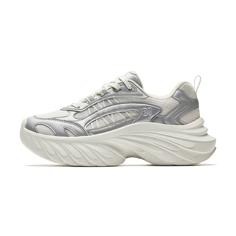 Anta Firework Abrasion Resistant Slip Resistant Low top Casual Shoes Women's White Silver