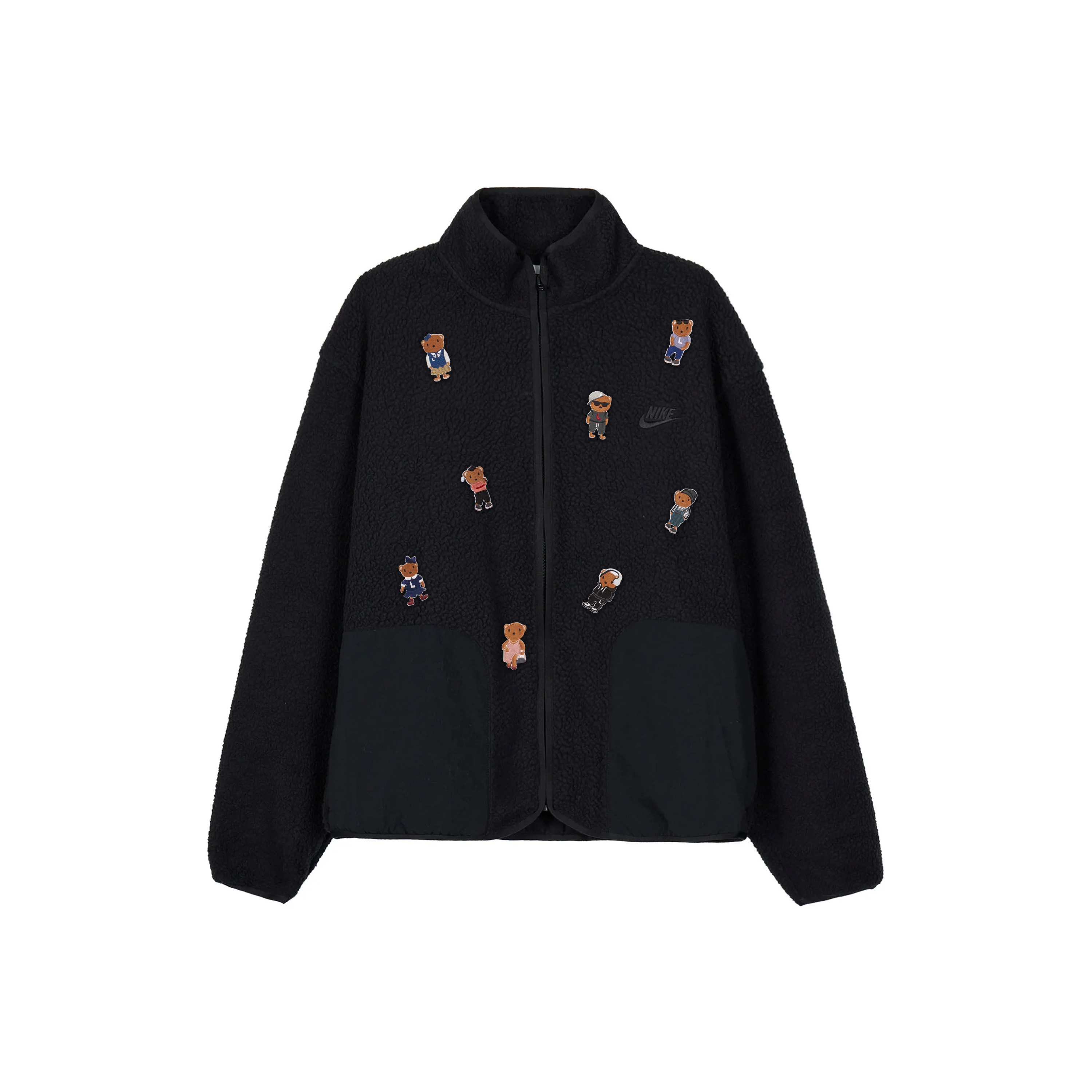 Nike, uniform, velvet jacket with zipper, custom-made, with embroidery, adds volume
