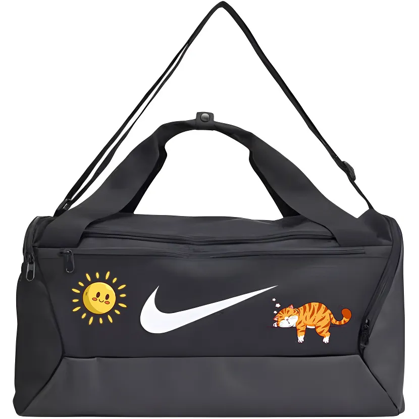Nike Fabric Smiley Face Gym Bag Travel Bag Unisex Black