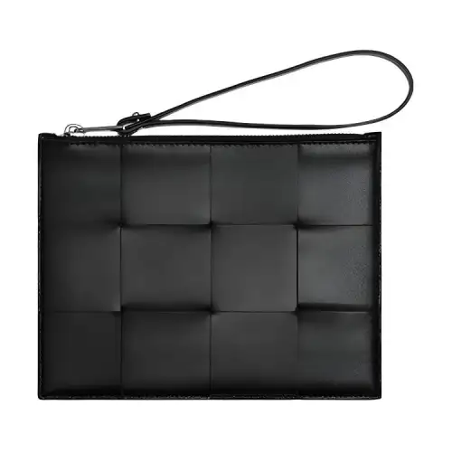Bottega Veneta Cow Leather Clutch Wallet Medium Men's Black