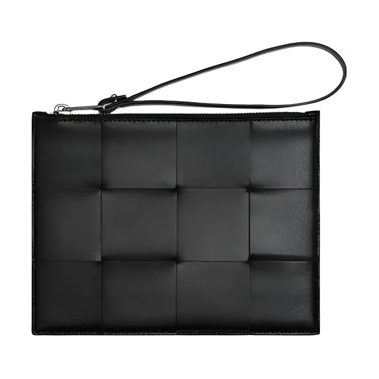 Bottega Veneta Cow Leather Clutch Wallet Medium Men's Black
