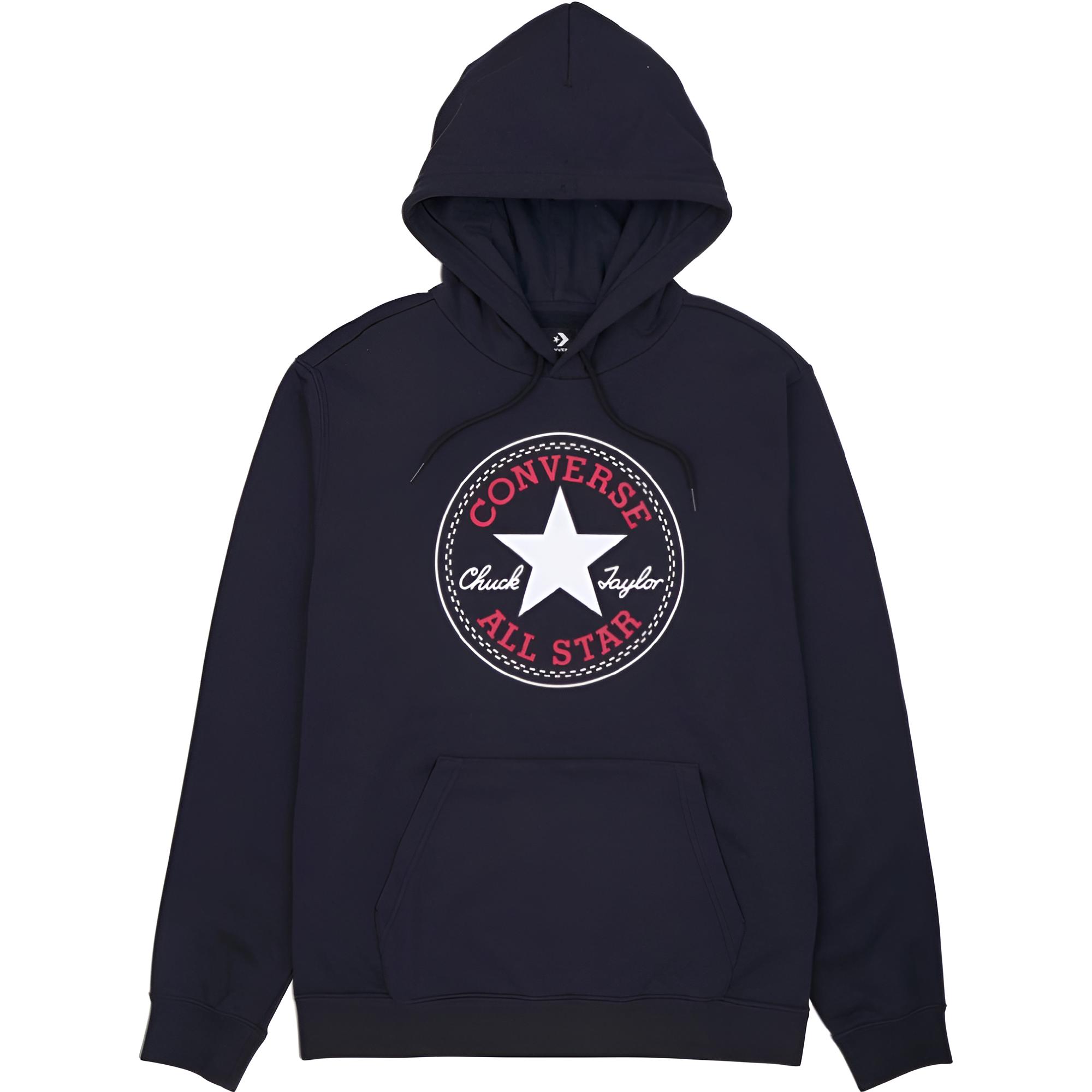 Худи Converse Go-To All Star Patch Fit Fleece Pullover (серое)