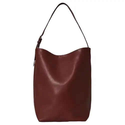 THE ROW N/S Park Saddle Leather Handbag Medium Women's Cognac Brown