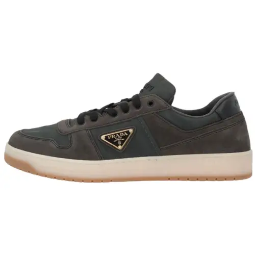 PRADA Downtown Suede Low top Skateboard Shoes Men's Dark Green