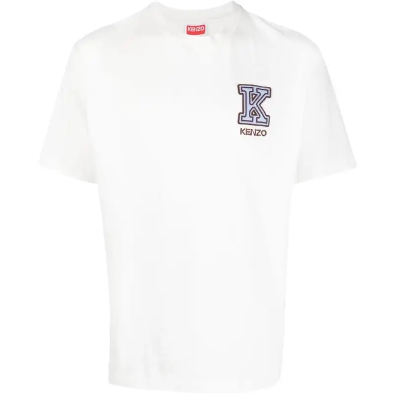 【Zoomed ImageryPrevious Season】logo-patch cotton T-shirt