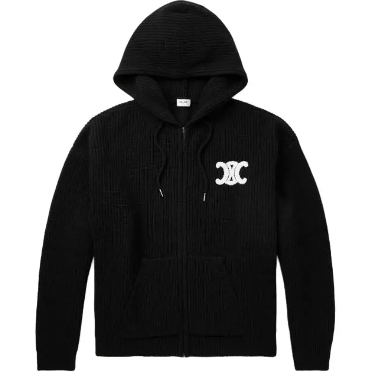 CELINE Sweaters Men's Black Hooded Moderate