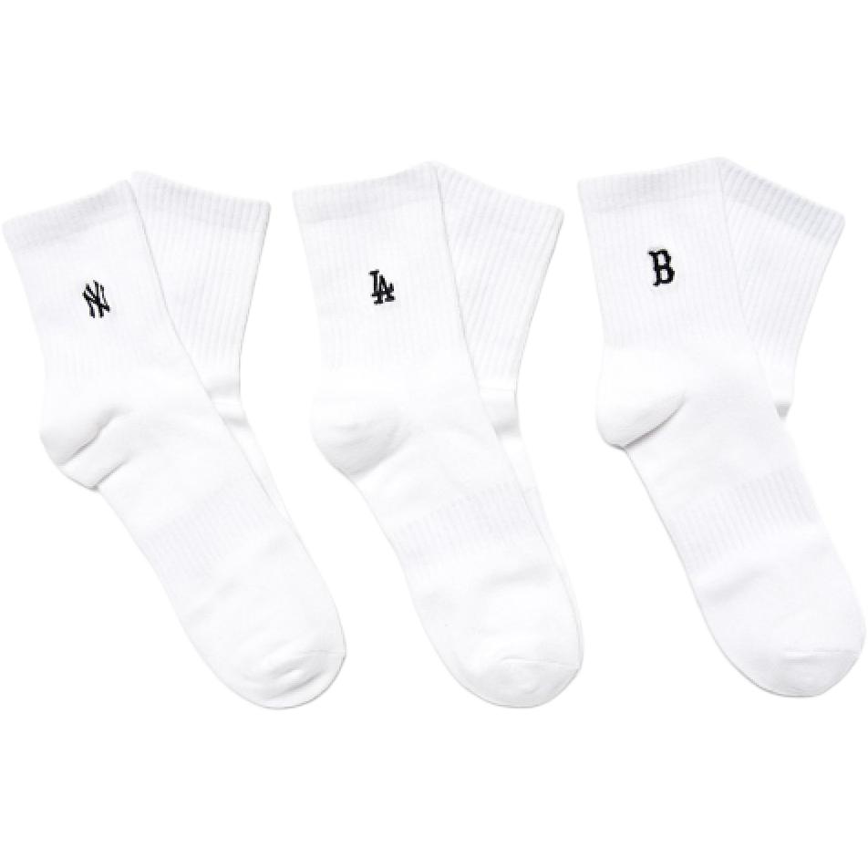 MLB Crew Socks Unisex 3 Pack White
